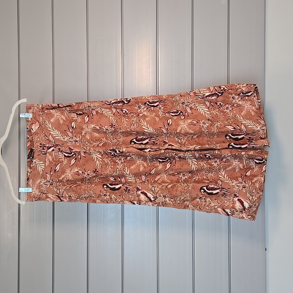 Tahari Pants - Tahari Linnen Wide Leg Crop Tropical Bird Pants 23" Inseam